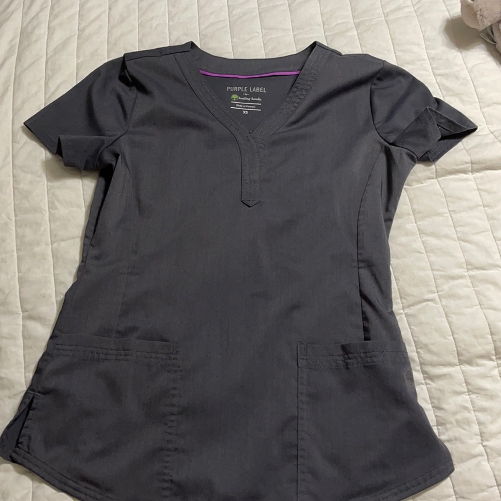 Purple label healing hands scrub top